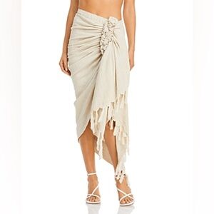 Tulum oatmeal asymmetrical skirt
